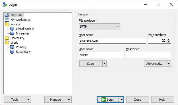 Mag-download ng web tool o web app na WinSCP