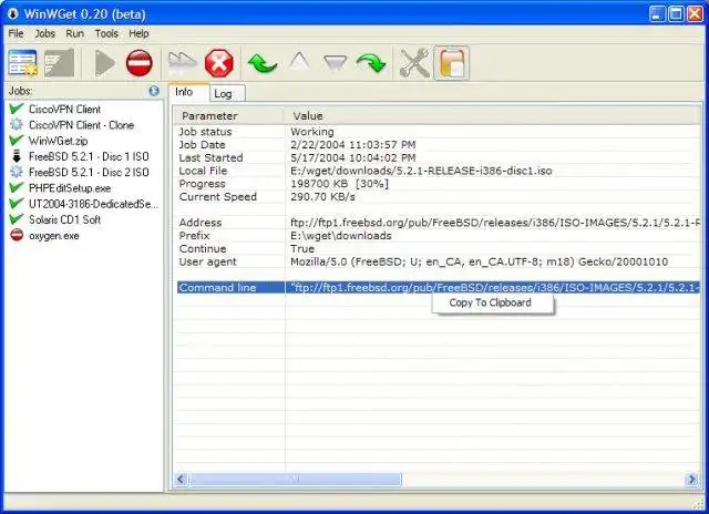 Download web tool or web app WinWGet - GUI for wget