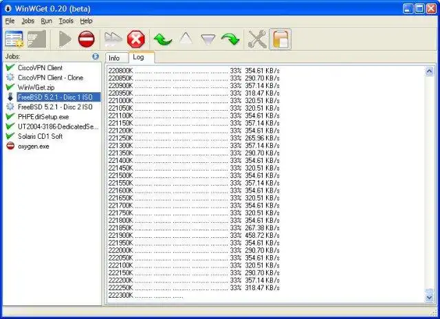Download web tool or web app WinWGet - GUI for wget