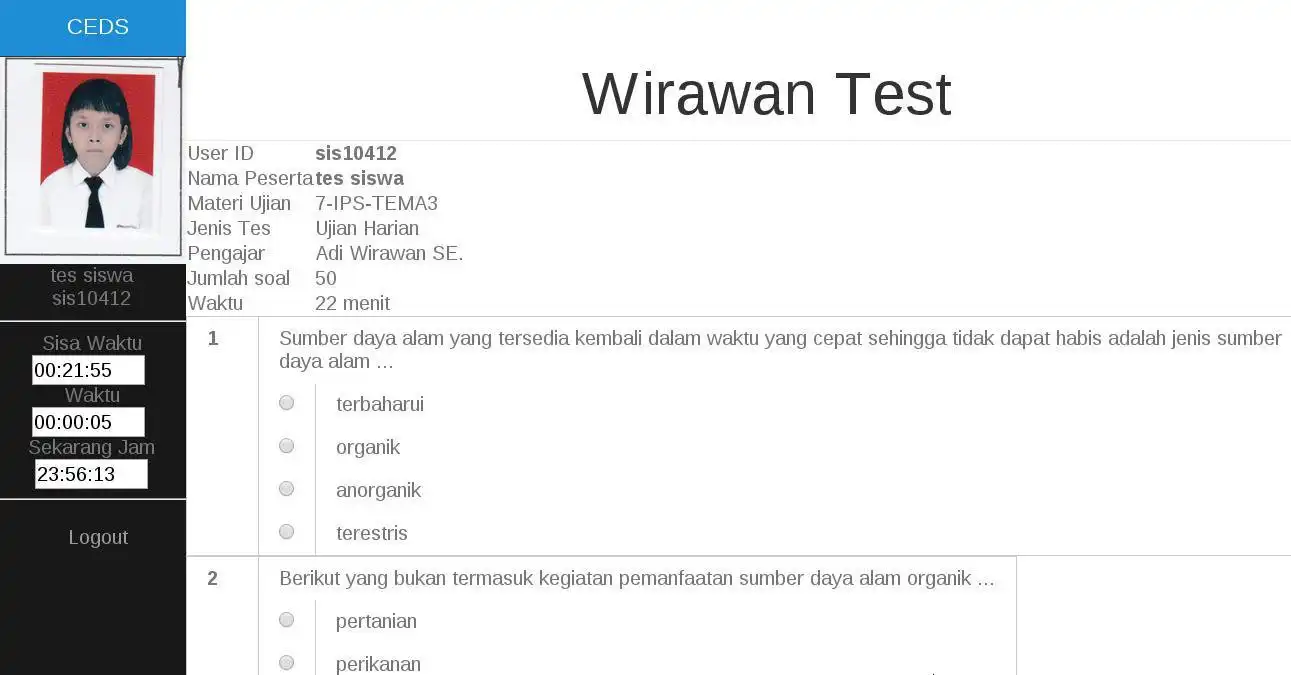 Télécharger l'outil Web ou l'application Web Wirawan Test