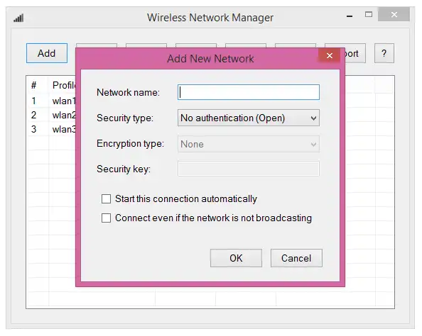 Web aracını veya web uygulamasını indirin Wireless Network Manager