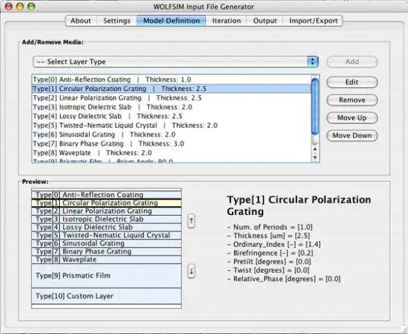 Laden Sie das Web-Tool oder die Web-App WOLFSIM: Wideband Optical FDTD Simulator herunter, um es unter Windows online über Linux online auszuführen