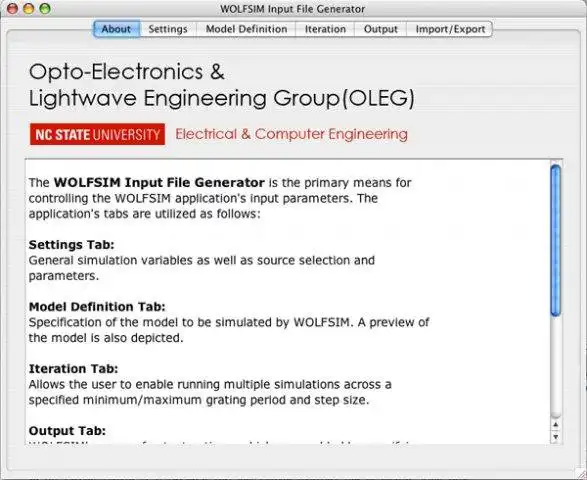 Descargue la herramienta web o la aplicación web WOLFSIM: Wideband Optical FDTD Simulator para ejecutar en Windows en línea sobre Linux en línea