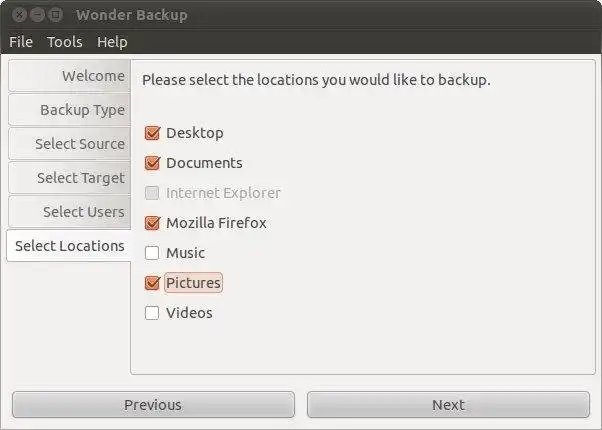 Unduh alat web atau aplikasi web Wonder Backup