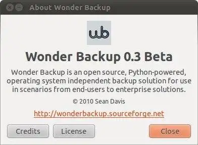 Web aracını veya web uygulamasını indirin Wonder Backup