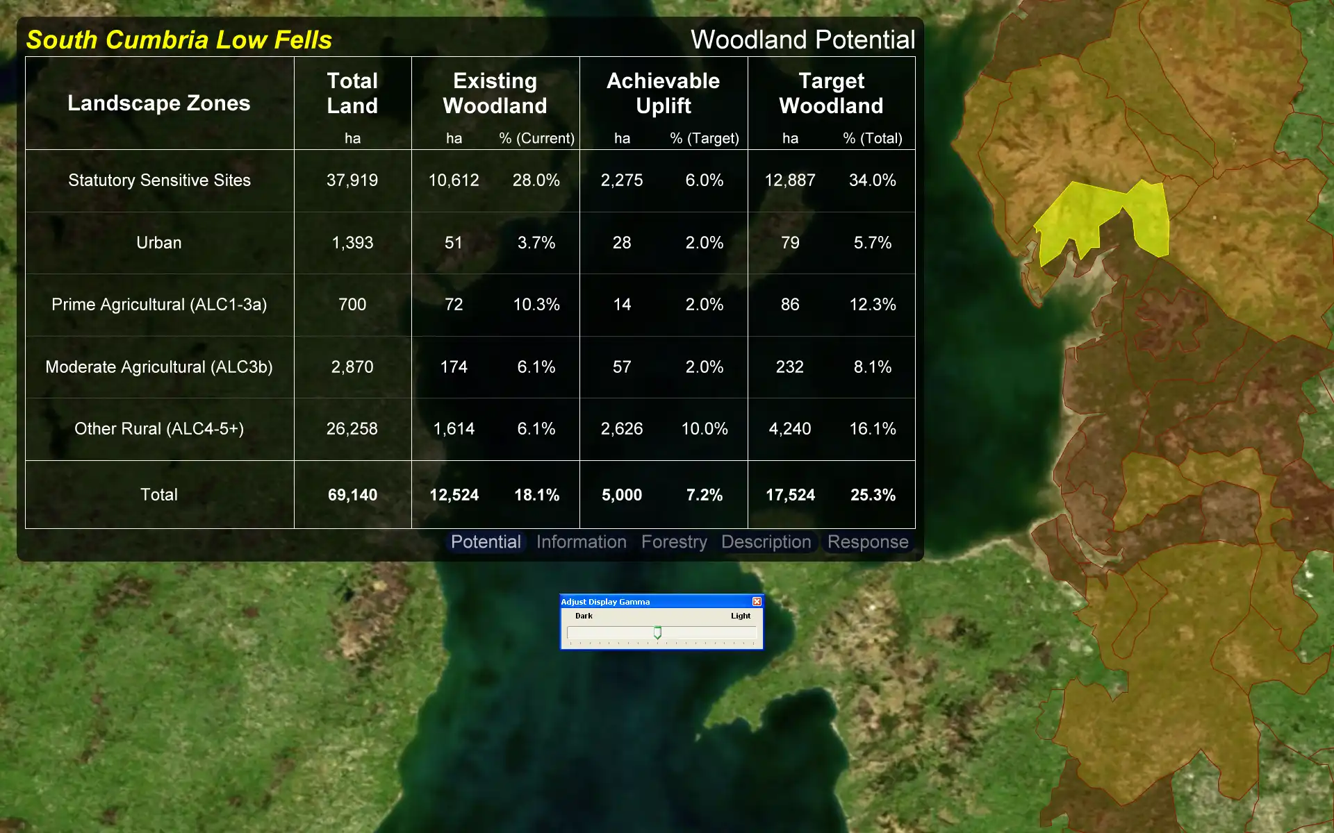 Download web tool or web app Woodland Potential Calculator