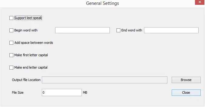 Download web tool or web app Wordlist Generator