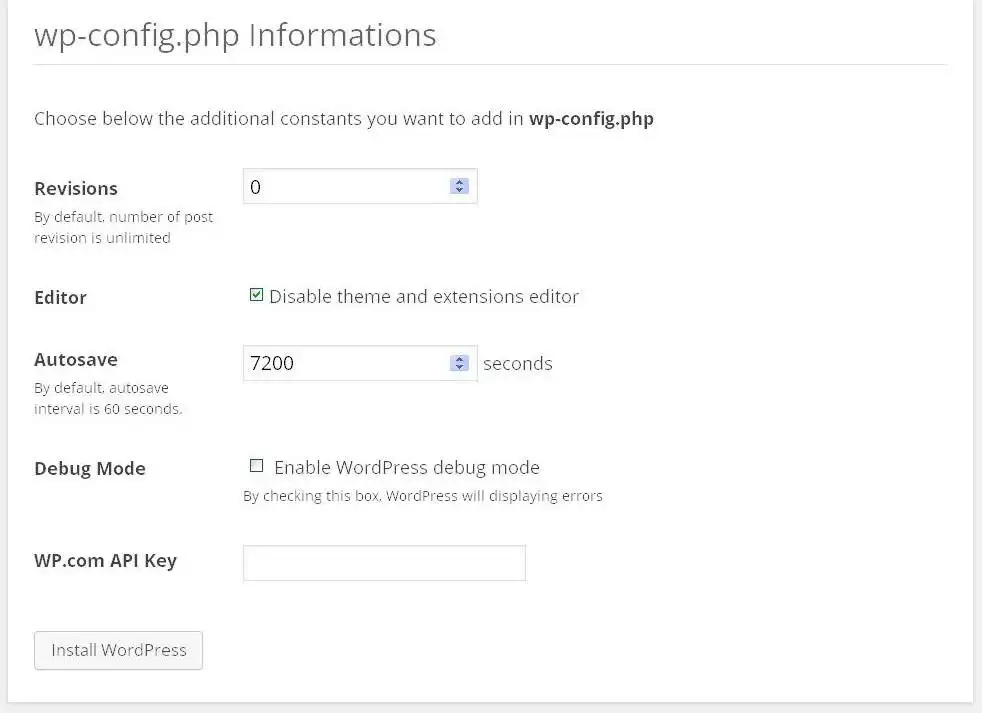 Download web tool or web app wordpress installer