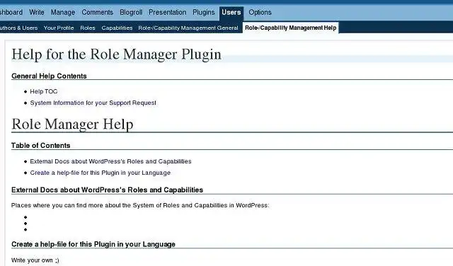 Mag-download ng web tool o web app WordPress Role Manager