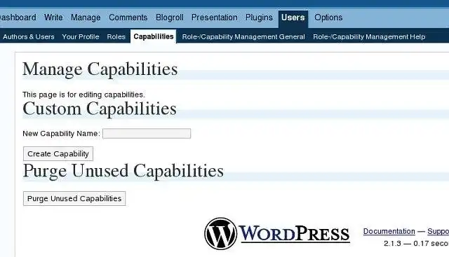 Download web tool or web app WordPress Role Manager