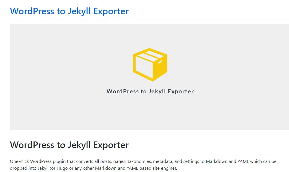 Jekyll Exporter-ലേക്ക് വെബ് ടൂൾ അല്ലെങ്കിൽ വെബ് ആപ്പ് WordPress ഡൗൺലോഡ് ചെയ്യുക