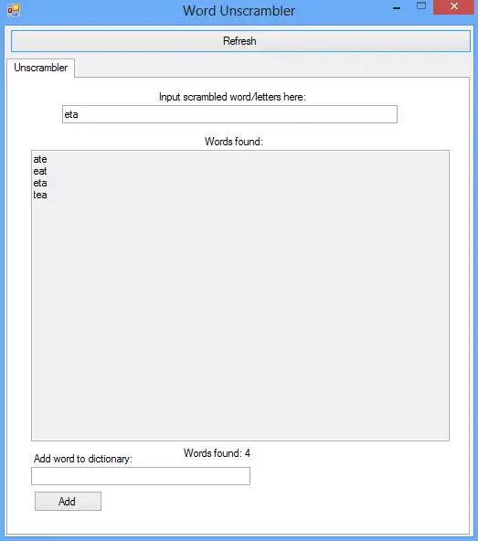 Download web tool or web app Word Unscrambler