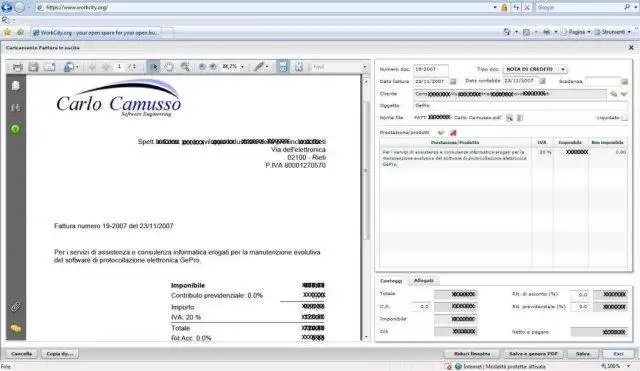 Download web tool or web app WorkCity - Fatturazione elettronica