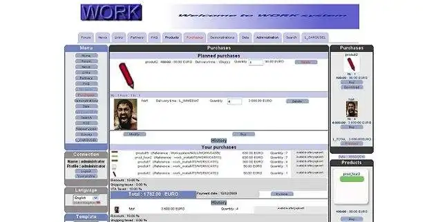 Download web tool or web app WORK system CMS e-commerce