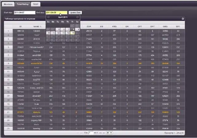 Завантажте веб-інструмент або веб-додаток WoT Clan Stat DB