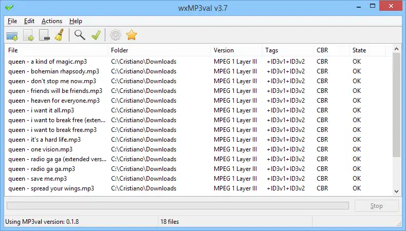 Download web tool or web app wxMP3val
