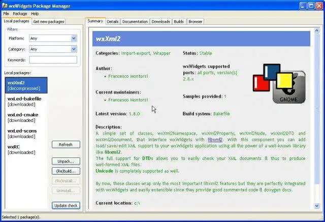 Download de webtool of webapp wxWidgets Package Manager