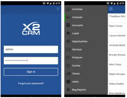 Download web tool or web app X2CRM