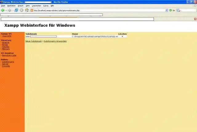 Download web tool or web app Xampp WI