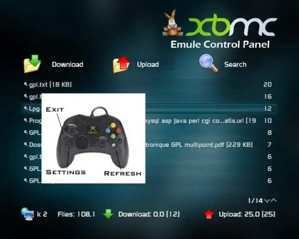 הורד את כלי האינטרנט או אפליקציית האינטרנט XBMC eMule לוח הבקרה