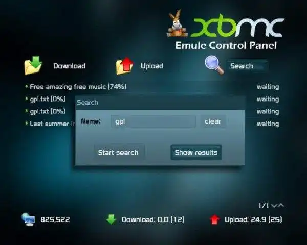 הורד את כלי האינטרנט או אפליקציית האינטרנט XBMC eMule לוח הבקרה