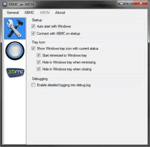Laden Sie das Webtool oder die Web-App XBMC auf das iMON-Display herunter