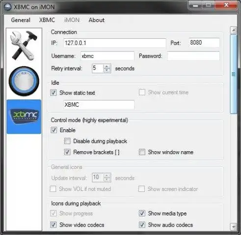 Unduh alat web atau aplikasi web XBMC di iMON Display