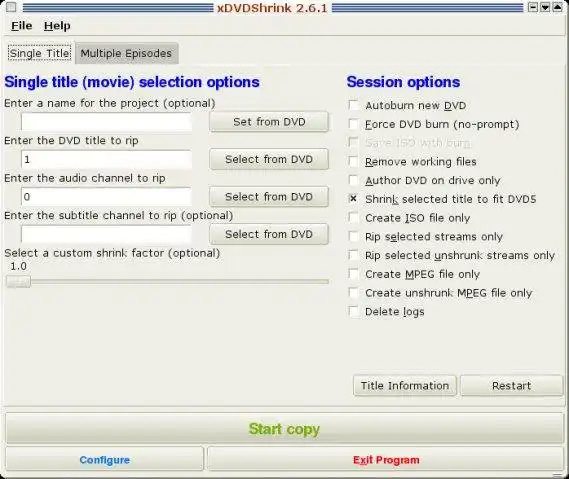 Web ツールまたは Web アプリ XDVDShrink をダウンロード