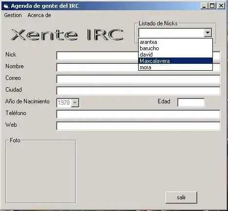Download web tool or web app XenteIRC