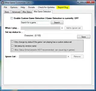 Download web tool or web app Xfire Game Customizer to run in Windows online over Linux online