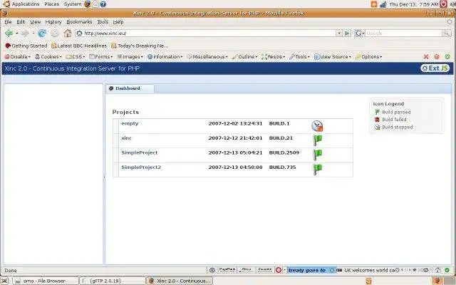Download web tool or web app Xinc - Continuous Integration for PHP