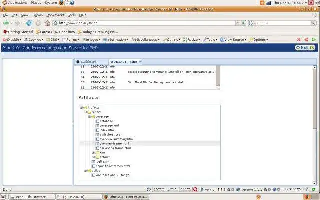웹 도구 또는 웹 앱 Xinc 다운로드 - PHP용 지속적인 통합
