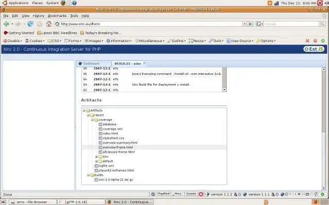 Download webtool of webapp Xinc - Continuous Integration voor PHP