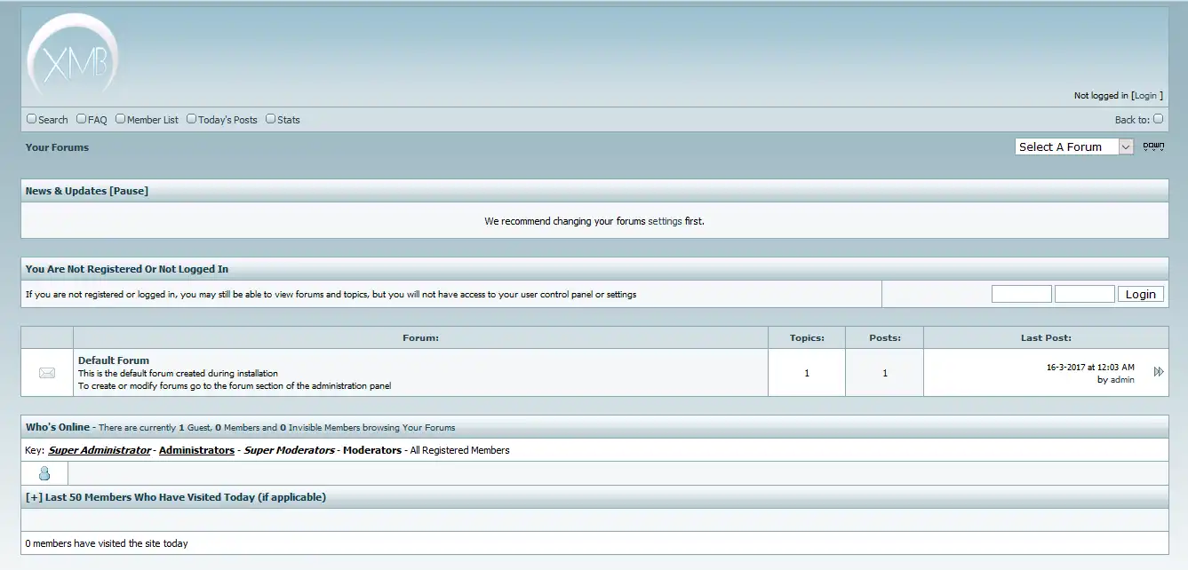 הורד כלי אינטרנט או אפליקציית אינטרנט XMB Forum - פורום php