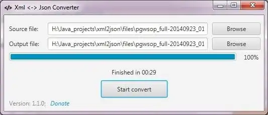 Download web tool or web app Xml2Json Converter