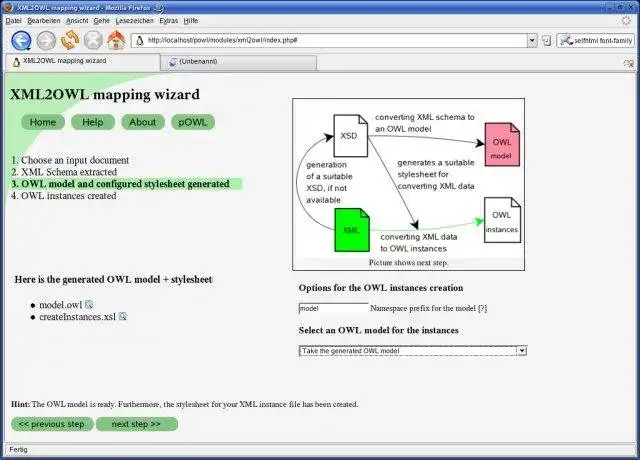 Web aracını veya web uygulamasını indirin xml2owl