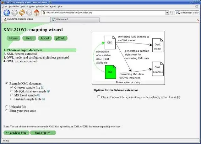 قم بتنزيل أداة الويب أو تطبيق الويب xml2owl