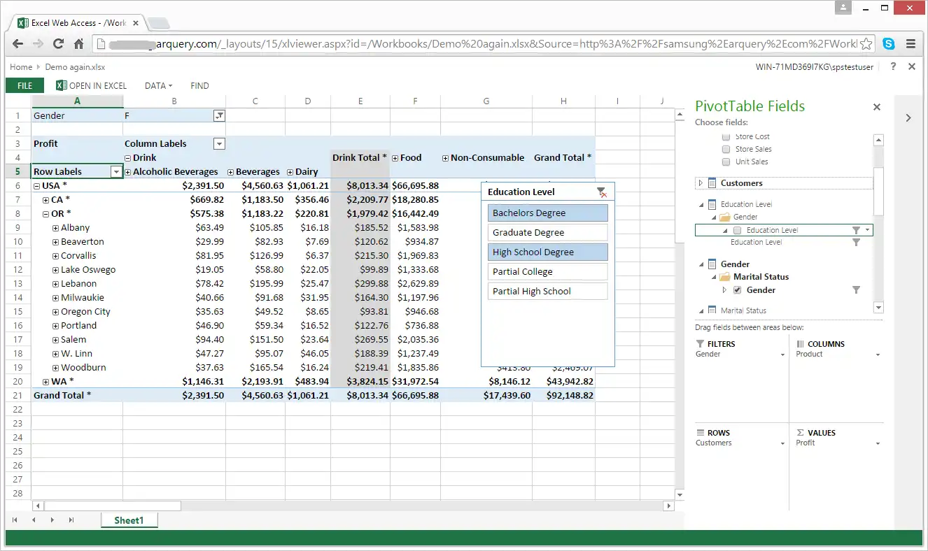 Download web tool or web app XMLA connect