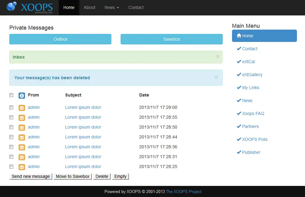 Descargue la herramienta web o la aplicación web Sistema de aplicación web XOOPS