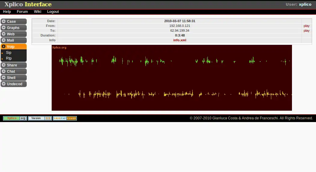 Scarica lo strumento web o l'app web Xplico