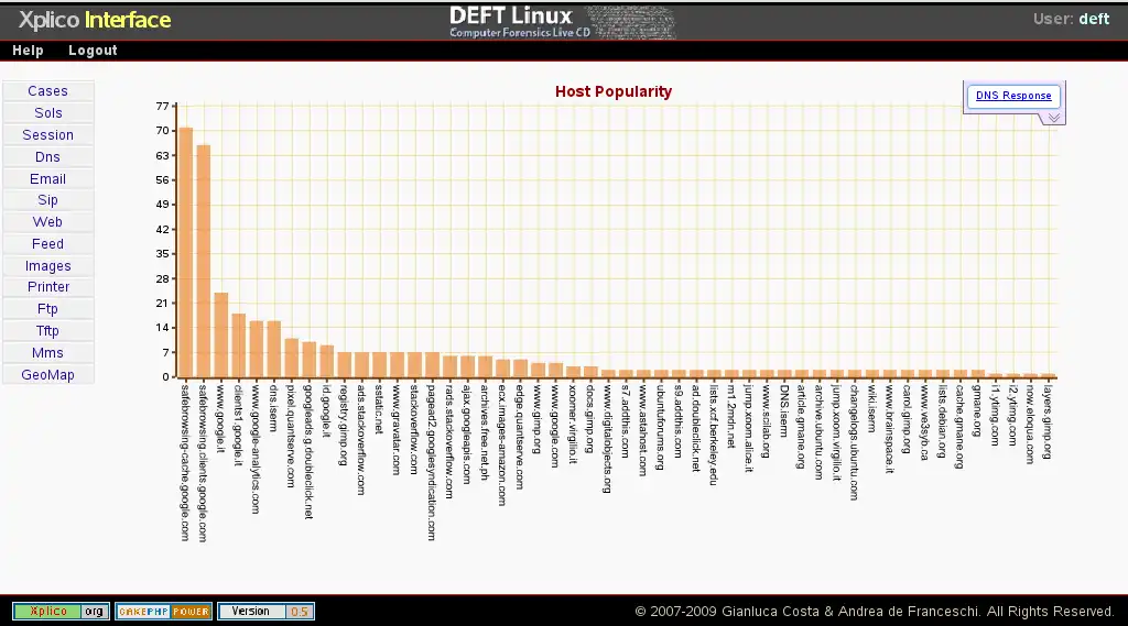 Unduh alat web atau aplikasi web Xplico