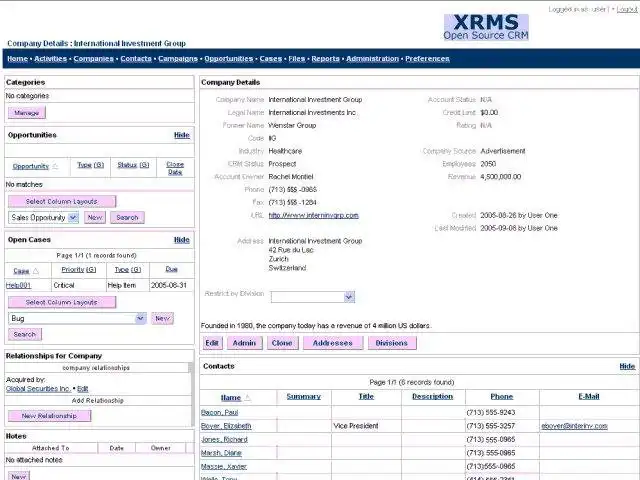 Download web tool or web app XRMS CRM