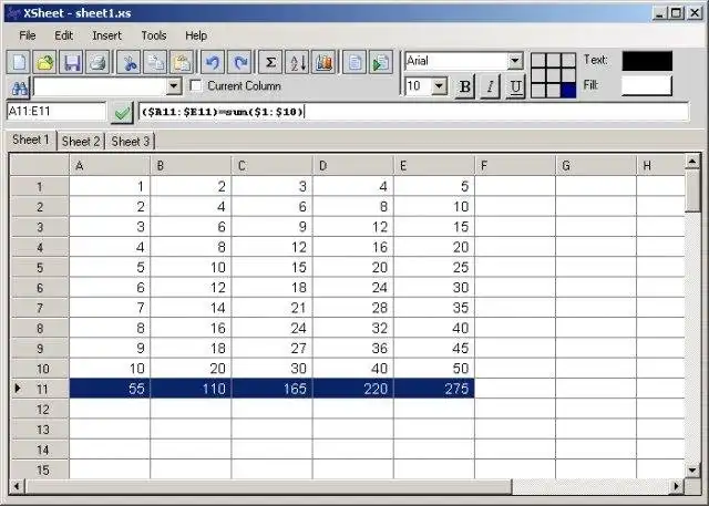 Download web tool or web app XSheet