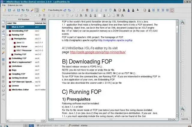 Descargue la herramienta web o la aplicación web XSL-FO Wysiwyg MiniScribus