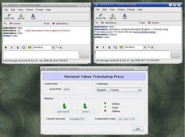Download web tool or web app Yahoo Messenger Translating Proxy