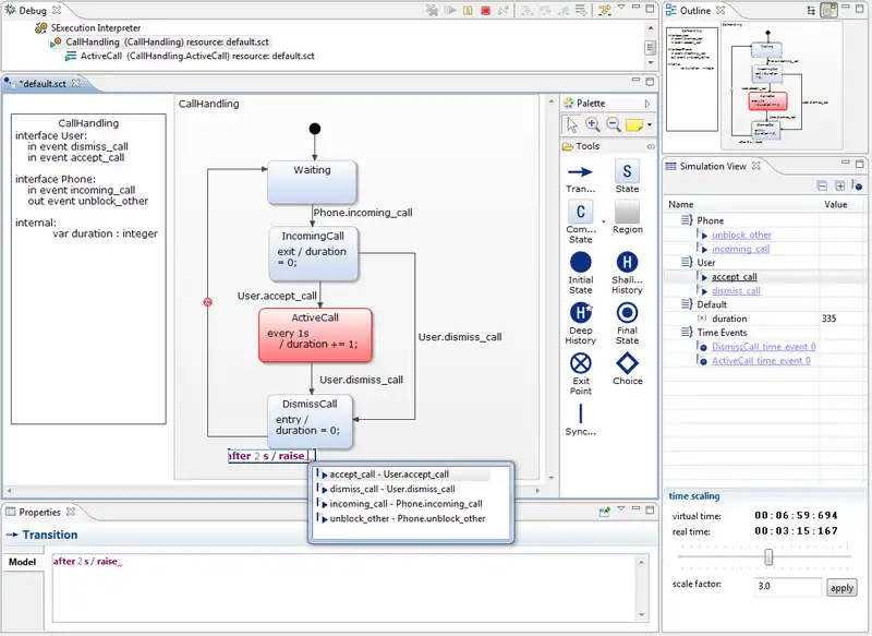 Baixe a ferramenta da web ou o aplicativo da web YAKINDU Statechart Tools / itemis CREATE