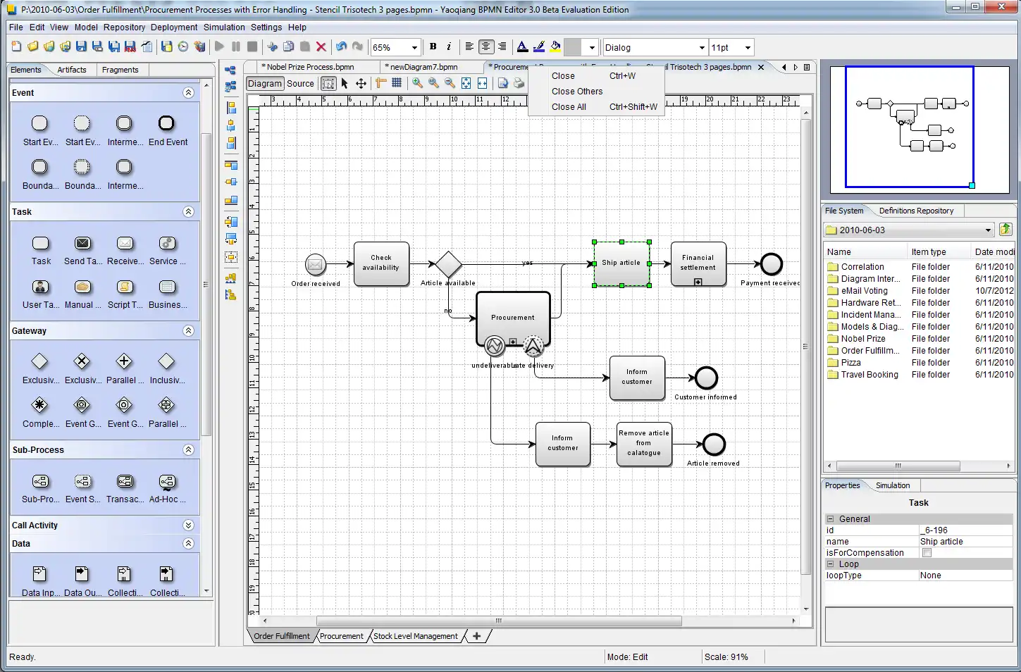 下载网络工具或网络应用 遥墙 BPMN 编辑器