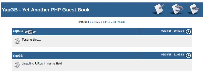 Download web tool or web app YapGB - Yet Another Php GuestBook