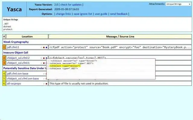 Télécharger l'outil Web ou l'application Web Yasca