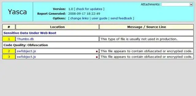 Web aracını veya web uygulamasını indirin Yasca